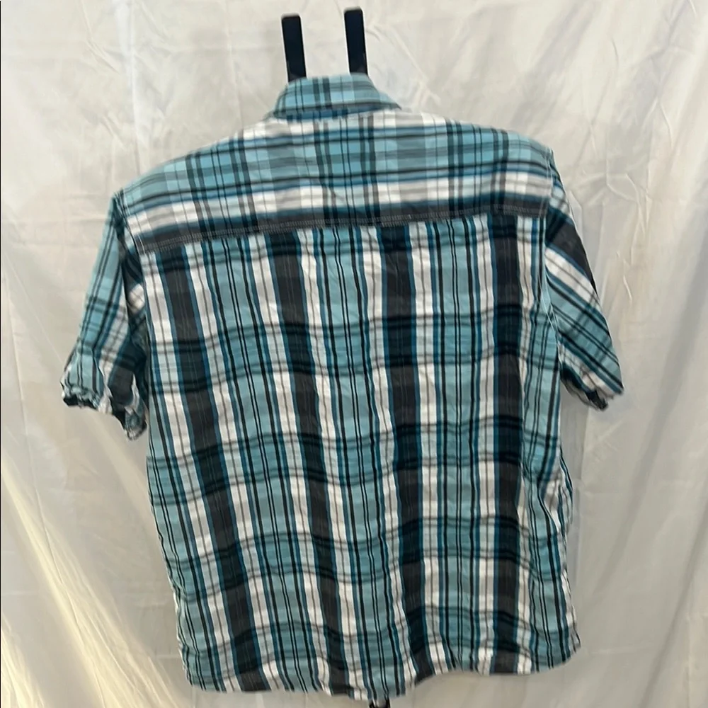 Ecko Unlimited Blue and Black Casual Button Down Shirt - Picture 4 of 4